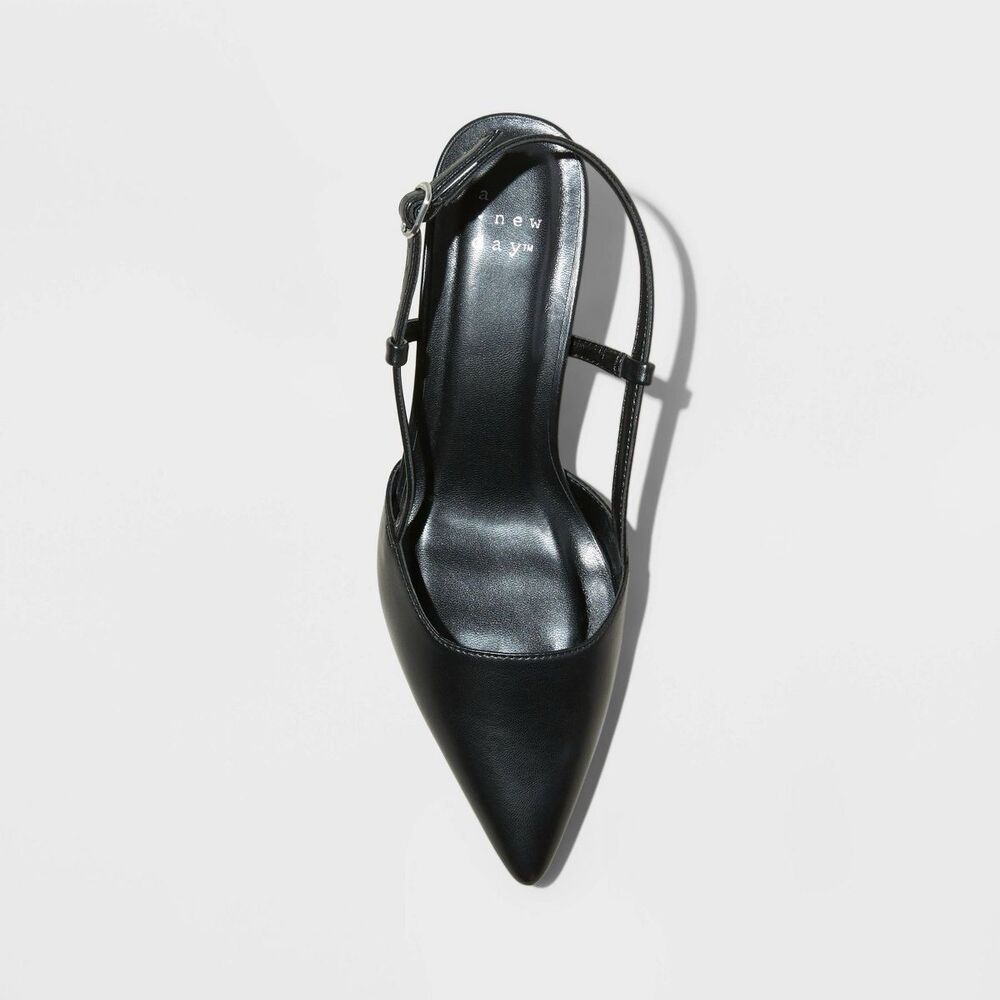 Women’s Annette Slingback Heels - A New Day Black 7.5 - Picture 3 of 12